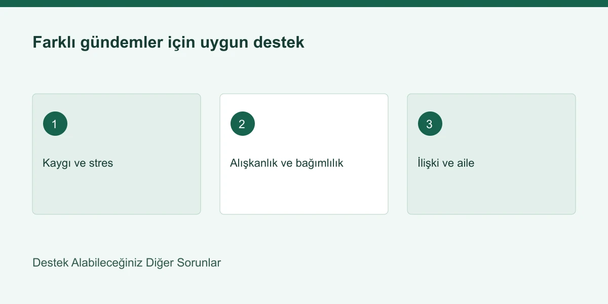 Destek Alabileceğiniz Diğer Sorunlar | Panik Atak Nedir Farklı gündemler için uygun destek